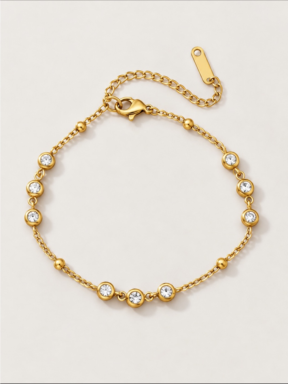 New! Gold Bevel Crystal Bracelet NWOT